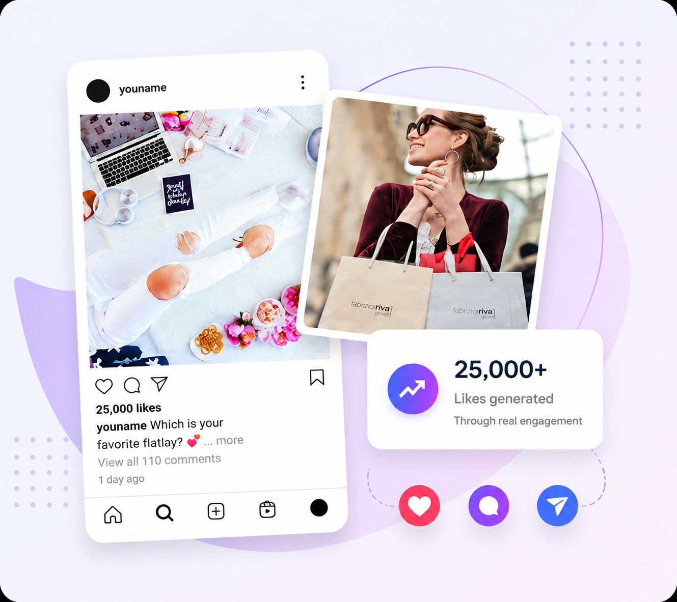 Real Instagram engagement mockup